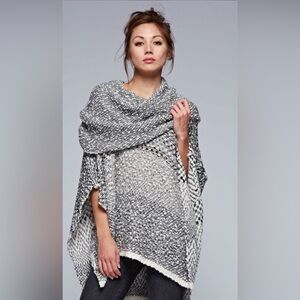 Lovestitch Cowl Neck Sweater Poncho – One Size, Like New, Boho Chic